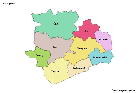 Sample Maps for Veszprém (colored)