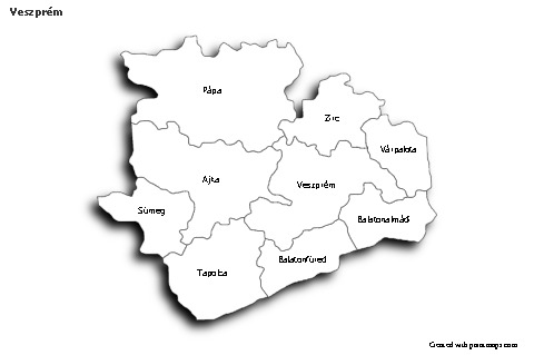 Sample Maps for Veszprém (black-white,shadowy)