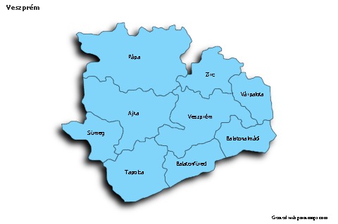 Sample Maps for Veszprém (blue,shadowy)