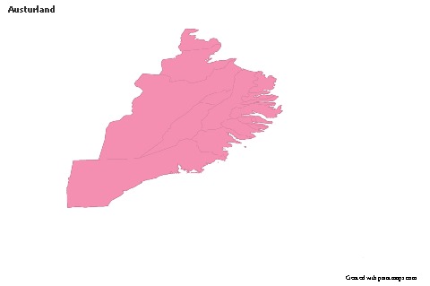 Contoh Peta untuk Austurland (merah jambu,garis besar)