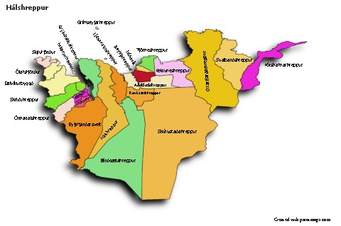 Contoh Peta untuk Hálshreppur (berwarna,bayangan)