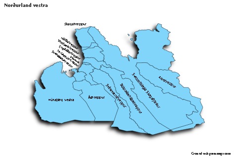 Contoh Peta untuk Norðurland vestra (biru,bayangan)