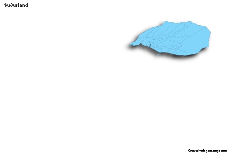 Sample Maps for Suðurland (blue,outline,shadowy)