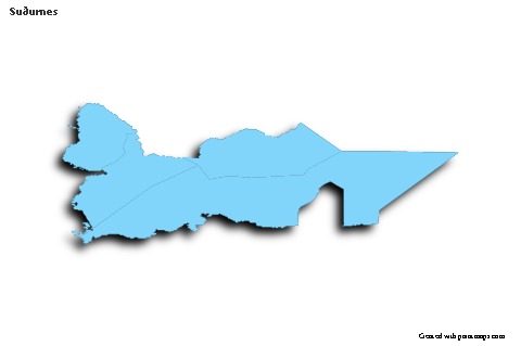 Contoh Peta untuk Suðurnes (biru,garis luar,bayangan)