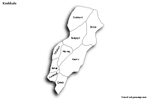 Sample Maps for Kırıkkale (black-white,shadowy)