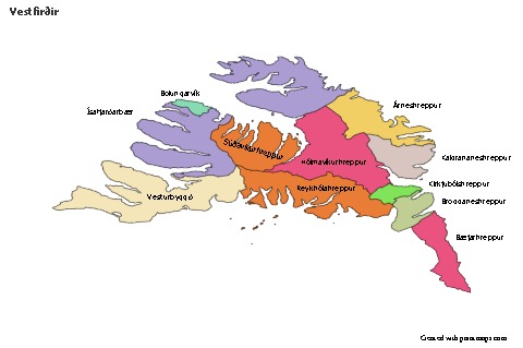 Sample Maps for Vestfirðir (colored)