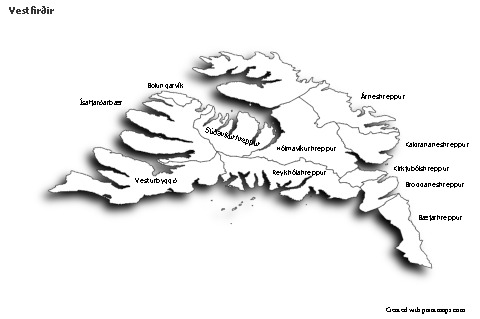 Sample Maps for Vestfirðir (black-white,shadowy)