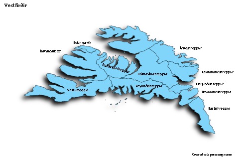 Sample Maps for Vestfirðir (blue,shadowy)