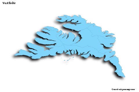 Sample Maps for Vestfirðir (blue,outline,shadowy)