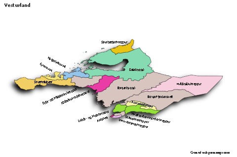 Vesturland için Örnek Haritalar (renkli,gölgeli)