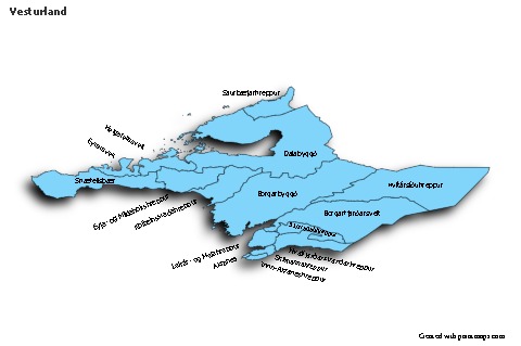 Vesturland için Örnek Haritalar (mavi,gölgeli)