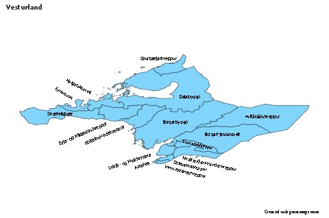 Vesturland için Örnek Haritalar (mavi)