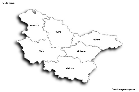 Sample Maps for Vidzeme (black-white,shadowy)