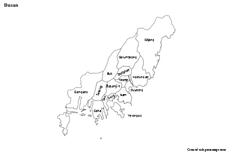 Contoh Peta untuk Busan (hitam-putih)