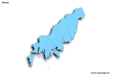 Contoh Peta untuk Busan (biru,garis luar,bayangan)