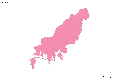 Contoh Peta untuk Busan (merah jambu,garis besar)