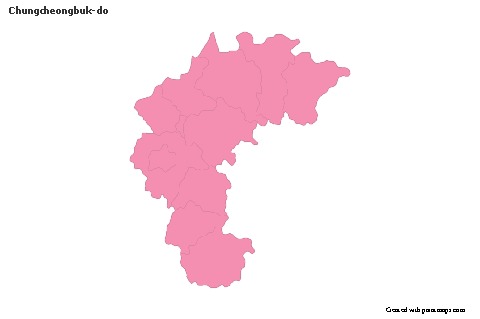 Mapas de muestra para Chungcheongbuk-do (rosa,contorno)