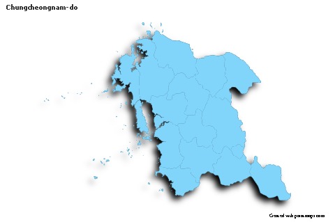 Mapas de muestra para Chungcheongnam-do (azul,contorno,sombrío)