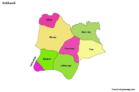 Kirklareli için Örnek Haritalar (renkli)