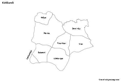 Kirklareli için Örnek Haritalar (siyah-beyaz)