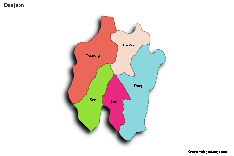 Mapas de muestra para Daejeon (coloreado,sombrío)