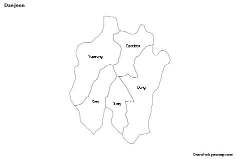 Mapas de muestra para Daejeon (blanco-negro)