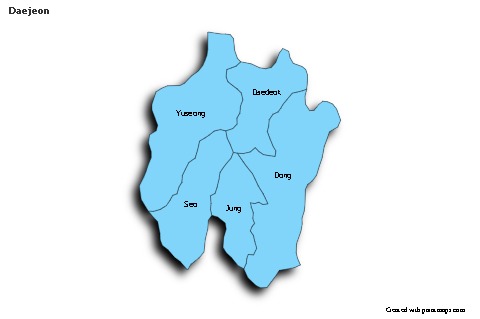 Mapas de muestra para Daejeon (azul,sombrío)