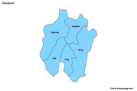 Mapas de muestra para Daejeon (azul)