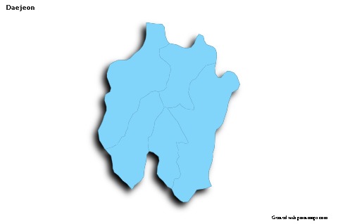 Mapas de muestra para Daejeon (azul,contorno,sombrío)