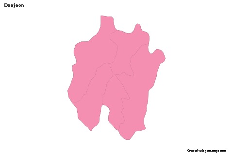 Mapas de muestra para Daejeon (rosa,contorno)