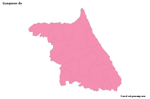 Gangwon-do için Örnek Haritalar (pembe,anahat)