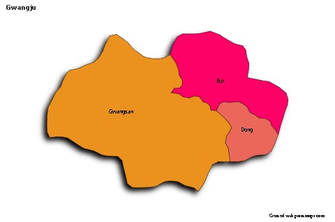 Mapas de muestra para Gwangju (coloreado,sombrío)