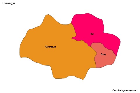 Mapas de muestra para Gwangju (coloreado)