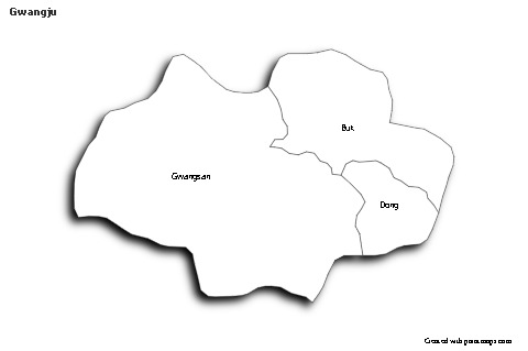 Mapas de muestra para Gwangju (blanco-negro,sombrío)
