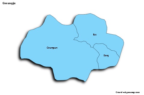 Mapas de muestra para Gwangju (azul,sombrío)