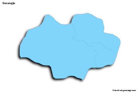 Mapas de muestra para Gwangju (azul,contorno,sombrío)