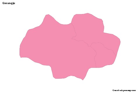Mapas de muestra para Gwangju (rosa,contorno)