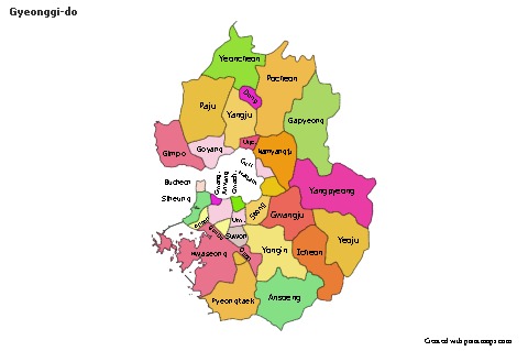 Mapas de muestra para Gyeonggi-do (coloreado)