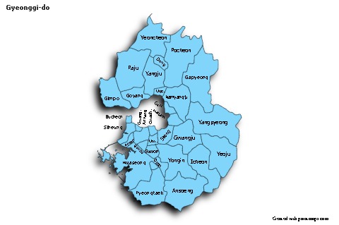 Mapas de muestra para Gyeonggi-do (azul,sombrío)