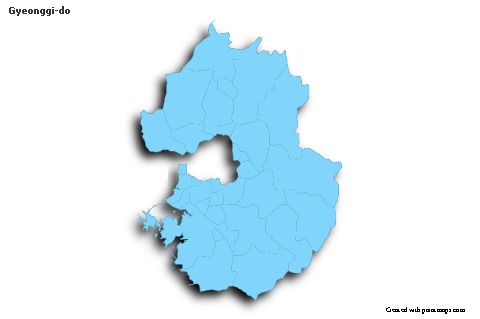 Mapas de muestra para Gyeonggi-do (azul,contorno,sombrío)
