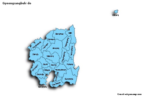 Mapas de muestra para Gyeongsangbuk-do (azul,sombrío)