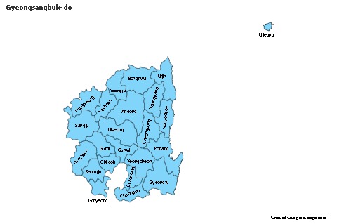 Mapas de muestra para Gyeongsangbuk-do (azul)
