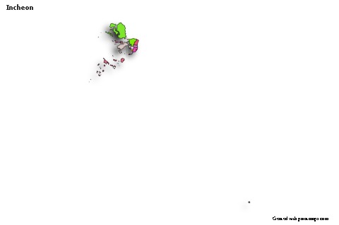 Mapas de muestra para Incheon (coloreado,sombrío)