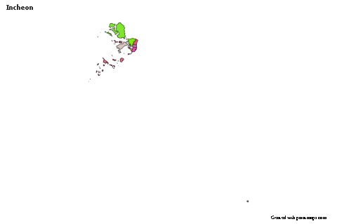 Mapas de muestra para Incheon (coloreado)