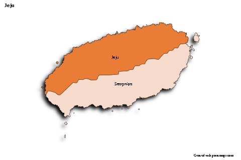 Contoh Peta untuk Jeju (berwarna,bayangan)