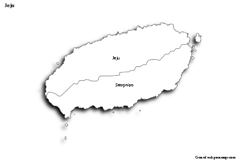 Contoh Peta untuk Jeju (hitam-putih,bayangan)