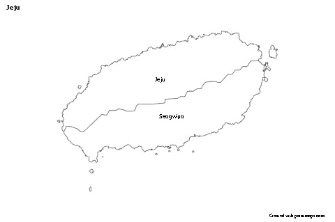 Contoh Peta untuk Jeju (hitam-putih)