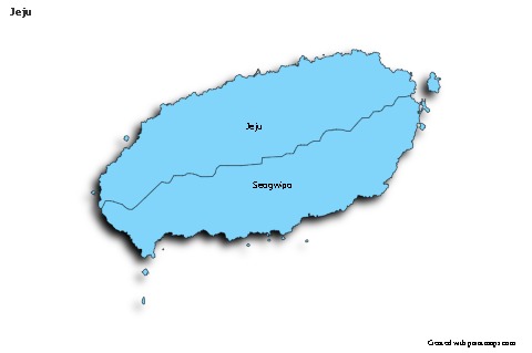 Contoh Peta untuk Jeju (biru,bayangan)