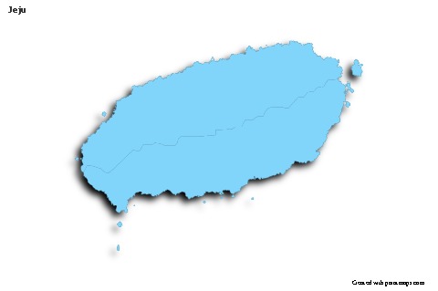 Contoh Peta untuk Jeju (biru,garis luar,bayangan)