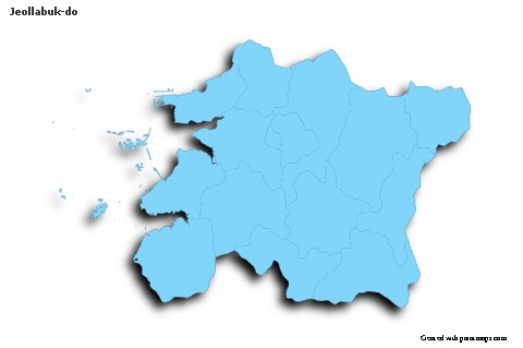 Mapas de muestra para Jeollabuk-do (azul,contorno,sombrío)